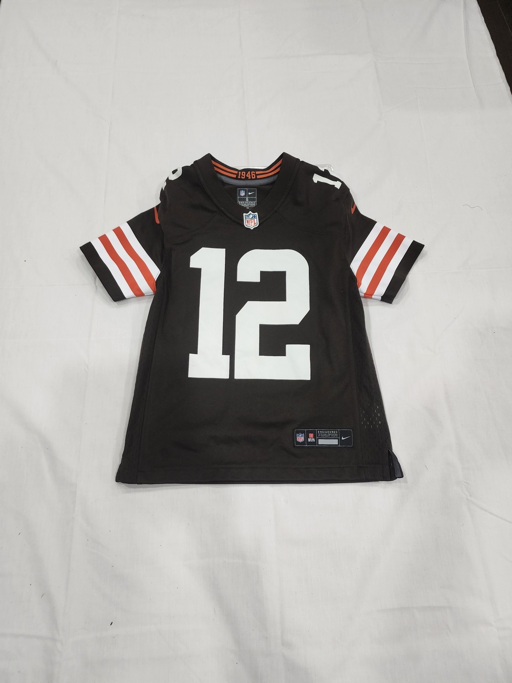 Nike Kids Black Jersey with White Number and Orange Stripes